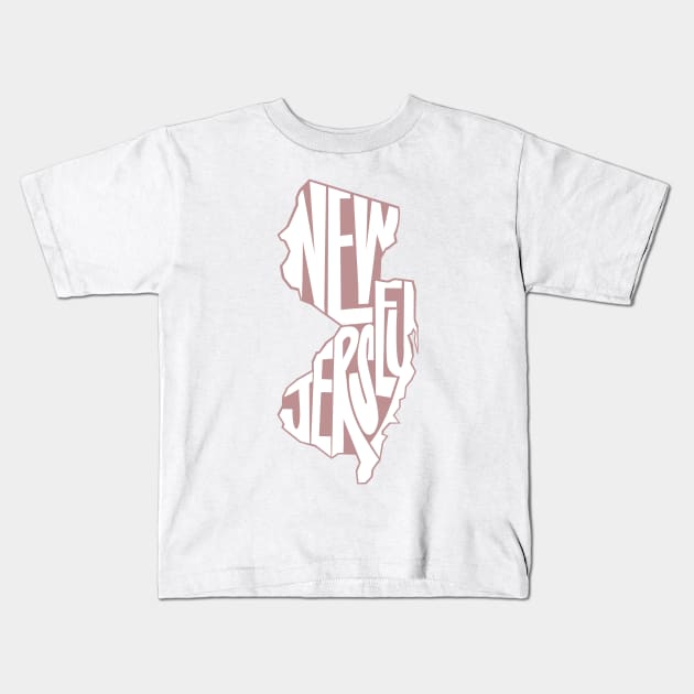 New Jersey - Pink Kids T-Shirt by mmirabella